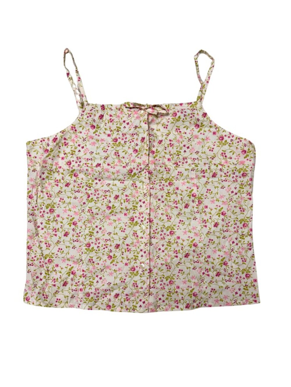 Cotton D'or Y2K Floral Printed Babydoll Smock Blouse with Buttons Size Small
